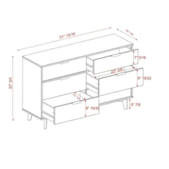 Mid-Century Modern Groove Wood 6 Drawer Dresser - Saracina Home -Furniture Shop GUEST 00517b78 51c3 4bd6 b25d 1b4df6d40b7d