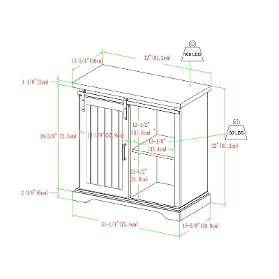 Tertia Grooved Sliding Barn Door Transitional Accent Cabinet - Saracina Home 7 Tertia Grooved Sliding Barn Door Transitional Accent Cabinet - Saracina Home - Image 5