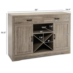 Costway Kitchen Storage Buffet Cabinet Farmhouse Wooden Sideboard W/2 Drawer & Wine Rack -Furniture Shop GUEST 01dfc8cd dec5 4f57 bebc c208b2200c87