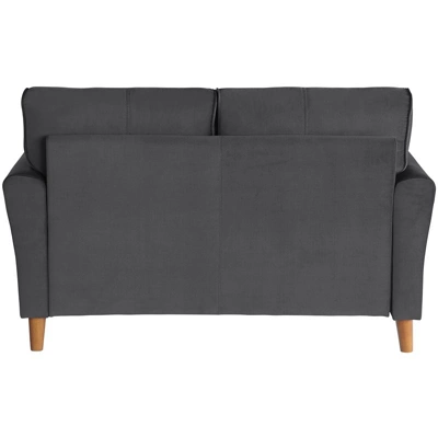 Dunleith Modern Contemporary Velvet Tufted Loveseat In Gray And Walnut - Lexicon 5 Dunleith Modern Contemporary Velvet Tufted Loveseat In Gray And Walnut - Lexicon - Image 3