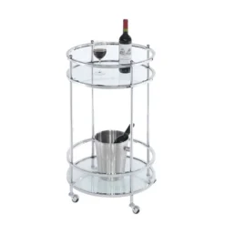 Royal Crest Bar Cart With Wheels Chrome - Breighton Home -Furniture Shop GUEST 02dbe6f1 0657 4347 80a2 57a7710e8d6c