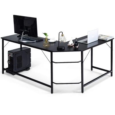 Costway L-Shaped Computer Desk Corner Workstation Study Gaming Table Home Office 6 Costway L-Shaped Computer Desk Corner Workstation Study Gaming Table Home Office - Image 4