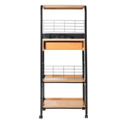 Better Home Products Kristi Metal Frame Microwave Stand With Storage In Black -Furniture Shop GUEST 03bfc7c6 1b1b 4493 b0fa 1047f7400774