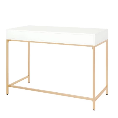 Alios Desk White/Gold - OSP Home Furnishings 5 Alios Desk White/Gold - OSP Home Furnishings - Image 3