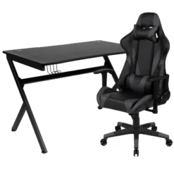 Flash Furniture Gaming Desk And Reclining Gaming Chair Set With Cup Holder, Headphone Hook & 2 Wire Management Holes -Furniture Shop GUEST 04820f29 f7a1 4fa5 abc5 4abb677a239e
