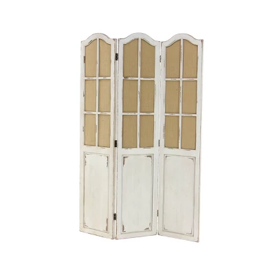 Farmhouse Wood Room Divider Screen Beige - Olivia & May 6 Farmhouse Wood Room Divider Screen Beige - Olivia & May - Image 4