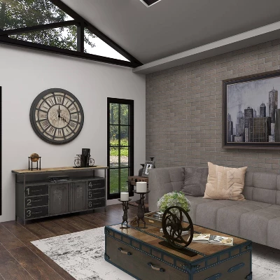 Industrial Wood Buffet Gray - Olivia & May 19 Industrial Wood Buffet Gray - Olivia & May - Image 17