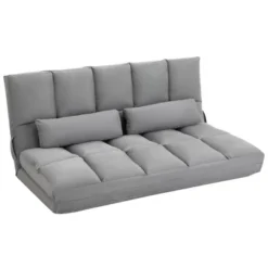HOMCOM Convertible Floor Sofa Chair, Folding Couch Bed, Guest Chaise Lounge With 2 Pillows, Adjustable Backrest And Headrest -Furniture Shop GUEST 0519e0c6 fa63 484b ae3e bab95ae86982