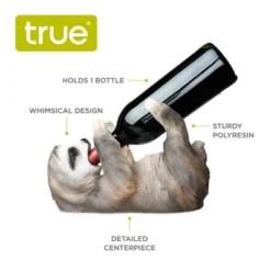 True Sloth Polyresin Wine Bottle Holder, Felt Base, Set Of 1, Grey, Holds 1 Standard Wine Bottle, Novelty Wine Decor -Furniture Shop GUEST 06107ca6 dc4f 4007 a69c 00338f3cfd5f