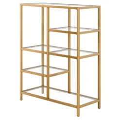 42" Tall Brass Finish Bookcase - Henn&Hart 12 42" Tall Brass Finish Bookcase - Henn&Hart -Furniture Shop GUEST 06390679 b6a7 4339 b70e 7e4315dc72e7