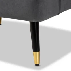 Ellard Velvet Fabric Upholstered Two-Tone Wood Accent Chair Gray/Dark Brown - Baxton Studio 19 Ellard Velvet Fabric Upholstered Two-Tone Wood Accent Chair Gray/Dark Brown - Baxton Studio -Furniture Shop GUEST 067d99af ef63 48d6 a2f5 9029e51256e0