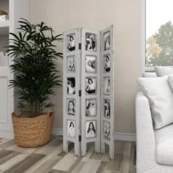 Farmhouse Chinquapin Wood Rectangle Room Divider Screen White - Olivia & May -Furniture Shop GUEST 0683b238 549c 4cf9 b3ec b0e627870b17