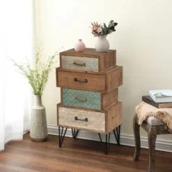 LuxenHome 4-Drawer 33" H X 18.9" W Wood Accent Chest. 19 LuxenHome 4-Drawer 33" H X 18.9" W Wood Accent Chest. -Furniture Shop GUEST 06a5cbd1 1595 4fdb 9aeb cabc45f7b786