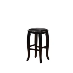 San Francisco Backless Faux Leather Barstool Wood Caramel - Linon -Furniture Shop GUEST 08213f3d a10a 4f5a 875a e6f72c1a42d7