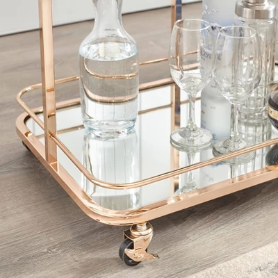 Alcott 3 Tier Bar Cart Bright Gold - Angelo:HOME 5 Alcott 3 Tier Bar Cart Bright Gold - Angelo:HOME - Image 3
