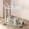 Studio 55D Rossi 32 3/4" Wide Clear Acrylic And Chrome Rolling Serving Bar Cart