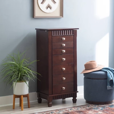 Tierra Contemporary Jewelry Armoire Merlot Brown - Powell Company 3 Tierra Contemporary Jewelry Armoire Merlot Brown - Powell Company