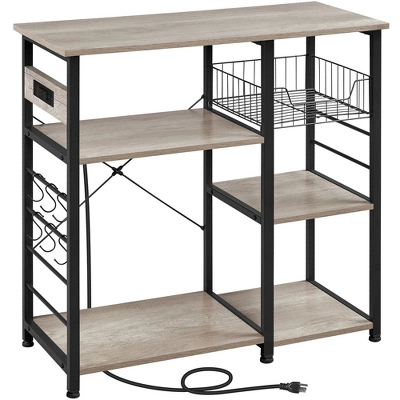 Yaheetech Vintage Kitchen Island Baker's Rack With Power Outlet Utility Microwave Stand 8 Yaheetech Vintage Kitchen Island Baker's Rack With Power Outlet Utility Microwave Stand - Image 6