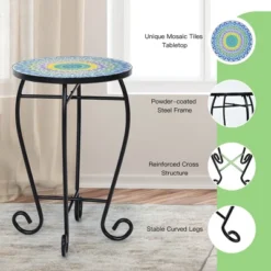 Costway Mosaic Side Table Accent Table Round Balcony Bistro End Table OrangeBlueNavy 18 Costway Mosaic Side Table Accent Table Round Balcony Bistro End Table OrangeBlueNavy -Furniture Shop GUEST 0a0cbda5 8b51 4cf2 8e51 5ea343bb0912