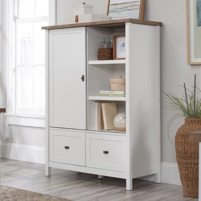 Cottage Road Storage Cabinet With File Drawers White - Sauder 3 Cottage Road Storage Cabinet With File Drawers White - Sauder