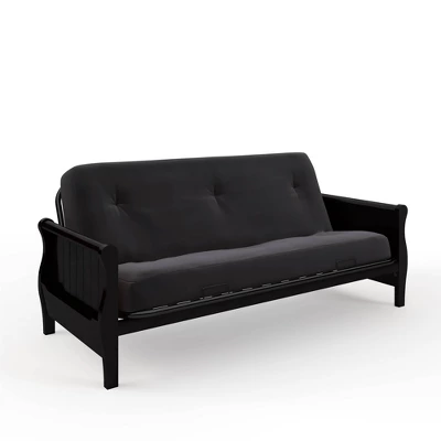 Full Chester Wood Arm Futon Frame With 8" Polyester Mattress - Room & Joy 4 Full Chester Wood Arm Futon Frame With 8" Polyester Mattress - Room & Joy - Image 2