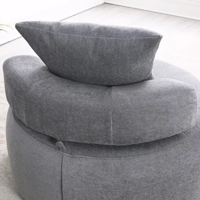 Modern Chenille Accent Reading Chair, High-Stretch Round Lounge Sofa-ModernLuxe 12 Modern Chenille Accent Reading Chair, High-Stretch Round Lounge Sofa-ModernLuxe - Image 10