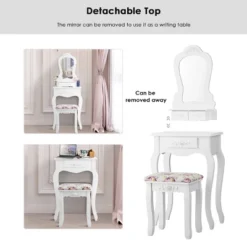 Costway White Vanity Jewelry Makeup Dressing Table Stool Drawer 18 Costway White Vanity Jewelry Makeup Dressing Table Stool Drawer -Furniture Shop GUEST 0db7368f f344 43ce 868b 11e2ca4a61c8