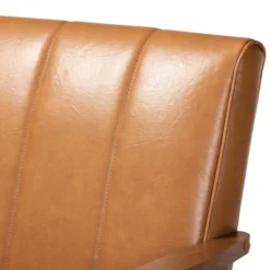 Nikko Mid-Century Faux Leather Upholstered Wood Loveseat Walnut/Brown - Baxton Studio 12 Nikko Mid-Century Faux Leather Upholstered Wood Loveseat Walnut/Brown - Baxton Studio -Furniture Shop GUEST 0dff91cd 4ec2 4324 b13b 00b4cbc41162
