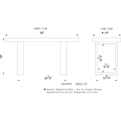 Alaterre Furniture Alpine Natural Brown Live Edge Bench With Coat Hook Set Metal And Wood -Furniture Shop GUEST 0eb17460 6115 413a b772 8dd238654093