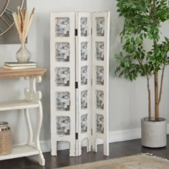 Farmhouse Chinquapin Wood Rectangle Room Divider Screen White - Olivia & May -Furniture Shop GUEST 0f604eff a69c 461e 9191 7635833065e3