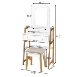 Costway Makeup Vanity Table Dressing Table Cushioned Stool Set -Furniture Shop GUEST 10044e7a f873 4124 854d 4f467e109c0e