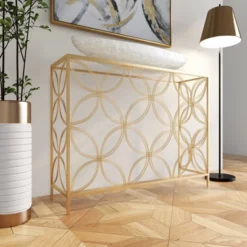 Contemporary Metal Console Table Gold - Olivia & May -Furniture Shop GUEST 103043f6 c163 4238 852b 897c5f1dbd51