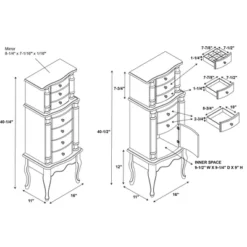 Sedalia Jewelry Armoire Gray - Powell Company -Furniture Shop GUEST 10f2739e fbb1 47da 9b04 c8d86b7454dc