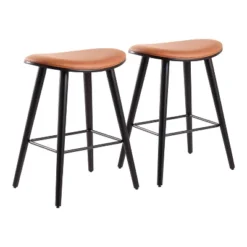 Set Of 2 26" Saddle Counter Height Barstools With Faux Leather - LumiSource 25 Set Of 2 26" Saddle Counter Height Barstools With Faux Leather - LumiSource -Furniture Shop GUEST 11912175 a67b 4688 95c0 49fcc65a3eaf