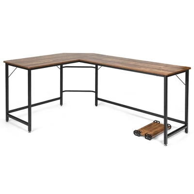 Costway L-Shaped Computer Desk Corner Workstation Study Gaming Table Home Office 10 Costway L-Shaped Computer Desk Corner Workstation Study Gaming Table Home Office - Image 8