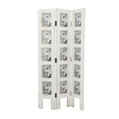 Farmhouse Chinquapin Wood Rectangle Room Divider Screen White - Olivia & May -Furniture Shop GUEST 13287200 3cfc 4ab7 9777 329b7100d97d