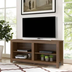 Handcrafted Wood TV Stand For TVs Up To 54" Brown - The Urban Port -Furniture Shop GUEST 140ab961 c728 4cb6 a098 1e210c81c29d