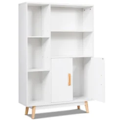 Costway Floor Storage Cabinet Free Standing Wooden Display Bookcase Side Decor Furniture -Furniture Shop GUEST 1420ba38 9d08 46ba bfa2 f60530c5bd91