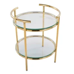 Rhonda Side Table Gold/Clear Glass - LumiSource -Furniture Shop GUEST 14ec02ab c094 4150 ac40 0f19208fdd6b