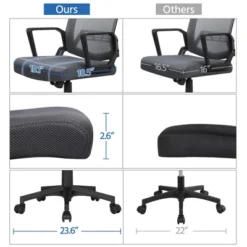 Yaheetech Adjustable Mid-Back Office Chair Computer Chair With Wheels 17 Yaheetech Adjustable Mid-Back Office Chair Computer Chair With Wheels -Furniture Shop GUEST 153589e5 0249 4df5 92e5 5f6d101476ff
