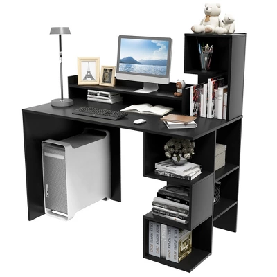 Tangkula 48" Modern Computer Desk Home Office Workstation W/ Hutch & Storage Shelves 11 Tangkula 48" Modern Computer Desk Home Office Workstation W/ Hutch & Storage Shelves - Image 9