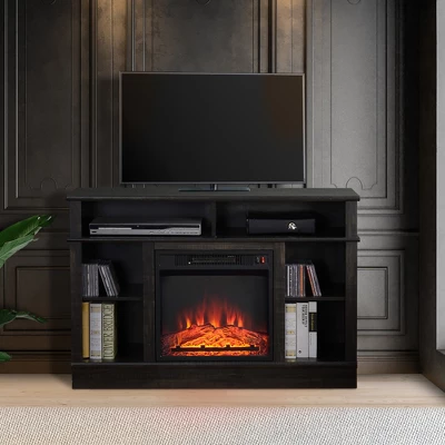 HOMCOM Electric Fireplace TV Stand Console For TV's Up To 50", Living Room Entertainment Center With Adjustable Shelves, 6 Cubby Storage, Espresso 3 HOMCOM Electric Fireplace TV Stand Console For TV's Up To 50", Living Room Entertainment Center With Adjustable Shelves, 6 Cubby Storage, Espresso