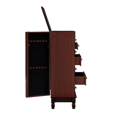 Tierra Contemporary Jewelry Armoire Merlot Brown - Powell Company 7 Tierra Contemporary Jewelry Armoire Merlot Brown - Powell Company - Image 5