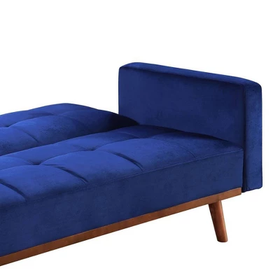 76" Tanitha Sofa Blue Velvet/Natural Finish - Acme Furniture 6 76" Tanitha Sofa Blue Velvet/Natural Finish - Acme Furniture - Image 4