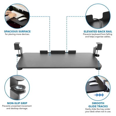 Mount-It! Clamp Keyboard Tray | Sliding Under Desk Keyboard & Mouse Platform | Retractable Undermount Drawer | No Screws Or Scratches To Assemble 8 Mount-It! Clamp Keyboard Tray | Sliding Under Desk Keyboard & Mouse Platform | Retractable Undermount Drawer | No Screws Or Scratches To Assemble - Image 6