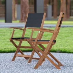 Emma And Oliver Set Of Two Weather Resistant All Natural Acacia Wood Folding Bistro Chairs With Armrests And Textilene Mesh Seats And Backs 14 Emma And Oliver Set Of Two Weather Resistant All Natural Acacia Wood Folding Bistro Chairs With Armrests And Textilene Mesh Seats And Backs -Furniture Shop GUEST 17d2d339 a83d 4bf6 9bb7 7d36ff870c71