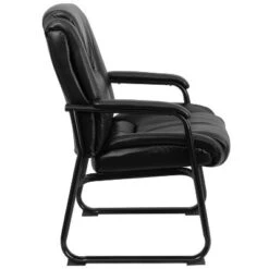 Emma And Oliver 500 Lb. Big & Tall Black LeatherSoft Tufted Side Chair With Sled Base -Furniture Shop GUEST 186796b2 2fe9 41c9 825f 42d99fb02f60