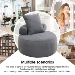 Modern Chenille Accent Reading Chair, High-Stretch Round Lounge Sofa-ModernLuxe 17 Modern Chenille Accent Reading Chair, High-Stretch Round Lounge Sofa-ModernLuxe -Furniture Shop GUEST 189498f8 8513 42a7 b8c1 e3bb2bf6a7e0