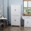 HOMCOM 72" Freestanding 4-Door Kitchen Pantry, Storage Cabinet Organizer With 4-Tiers, And Adjustable Shelves, White -Furniture Shop GUEST 199a8a81 9a79 4a29 98c4 425d80186e81
