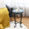 Costway Mosaic Side Table Accent Table Round Balcony Bistro End Table OrangeBlueNavy -Furniture Shop GUEST 1aac2e55 c1be 4d7b a6dc cf6156c2f6eb